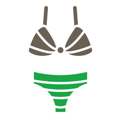Bikini Glyph Two Color Icon