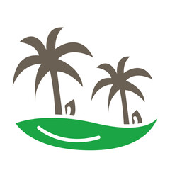 Palm Tree Glyph Two Color Icon