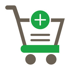 Add To Basket Glyph Two Color Icon