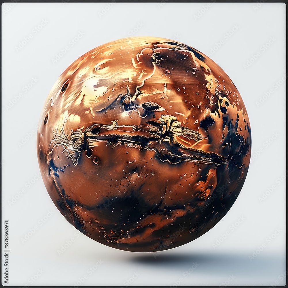 Aufkleber Mars in space. Generative AI.