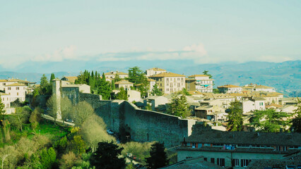 Obraz premium Panoramic view of Piazza IV Novembre, Perugia, Italy