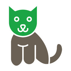 Cat Glyph Two Color Icon