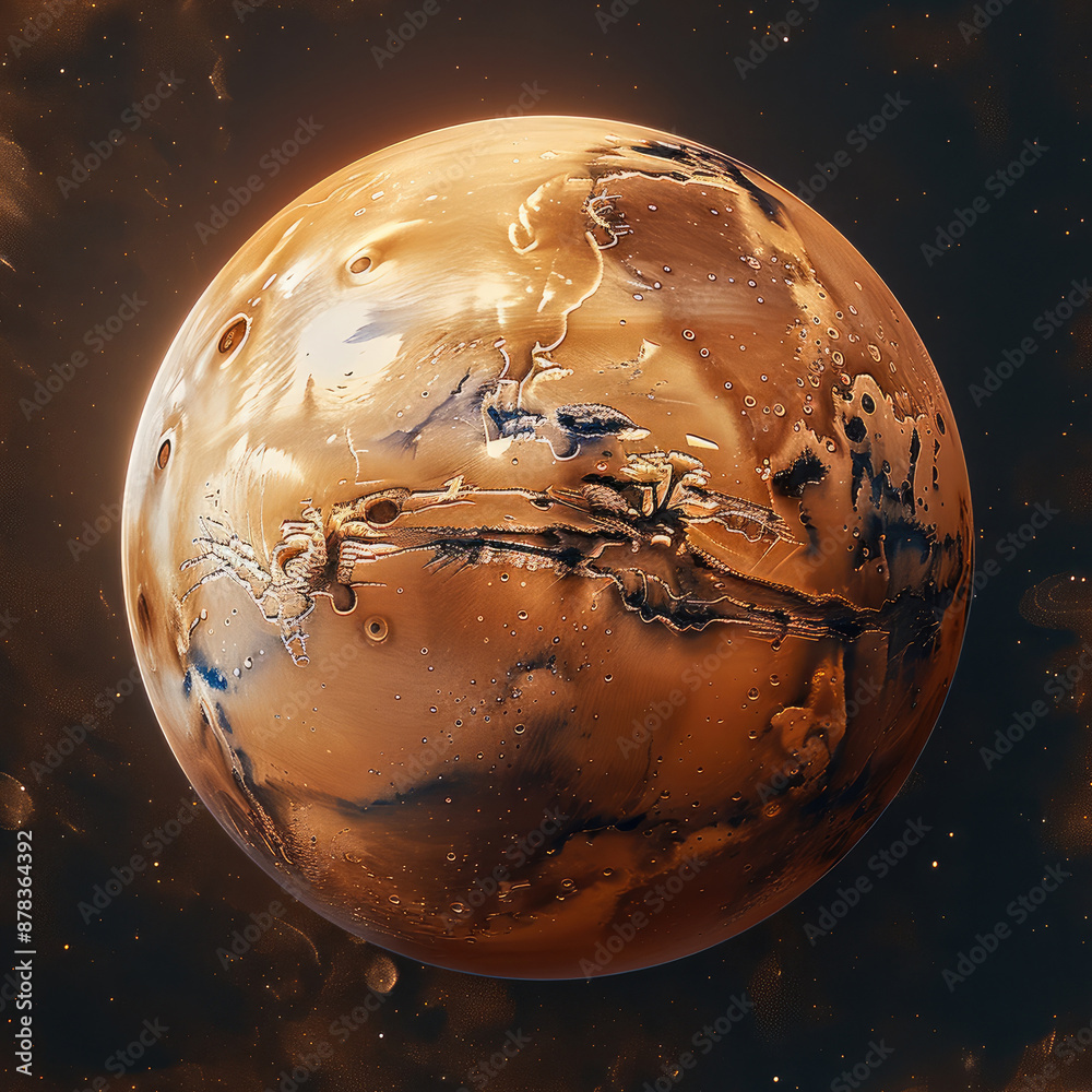 Aufkleber Mars in space. Generative AI.