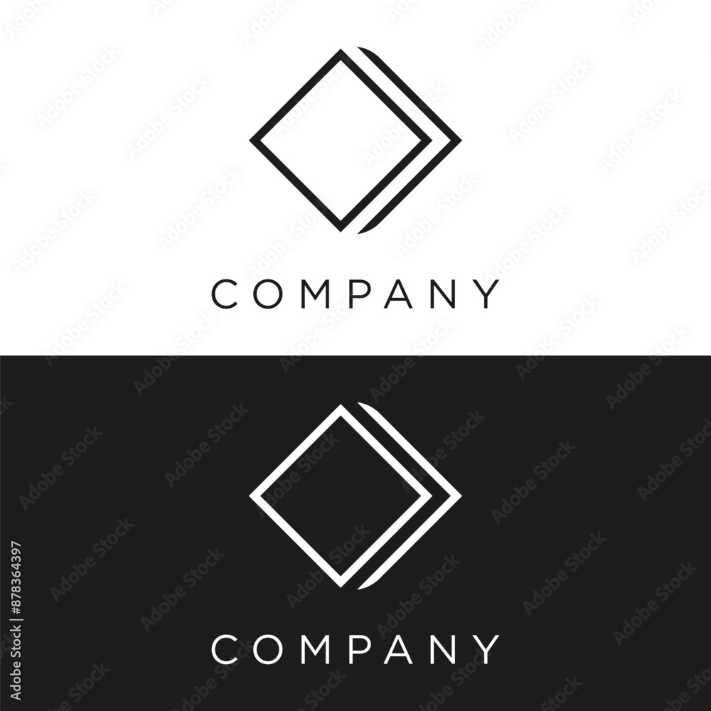 Poster creative and unique abstract logo template design with geometry isolated background.logo for busines