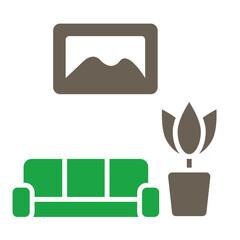 Living Room Glyph Two Color Icon