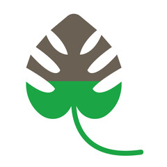 Monstera Glyph Two Color Icon