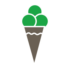 Ice cream Glyph Two Color Icon