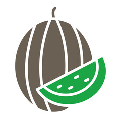 Watermelon Glyph Two Color Icon