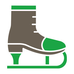 Skate Shoes Glyph Two Color Icon