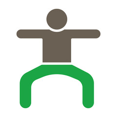 Squat Glyph Two Color Icon