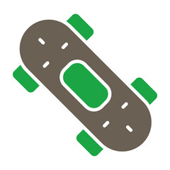 Skateboard Glyph Two Color Icon