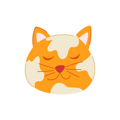 tabby cat face cartoon. surprise food, black gray, clipnature character tabby cat face sign. isolated symbol vector illustration