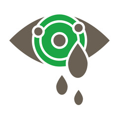 Crying Eyes Glyph Two Color Icon