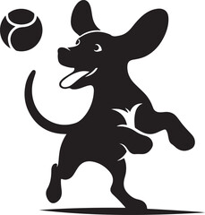 Playing dog silhouette vector eps