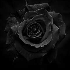 white rose on black