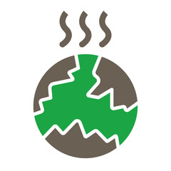Global Warming Glyph Two Color Icon