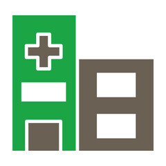 Clinic Glyph Two Color Icon