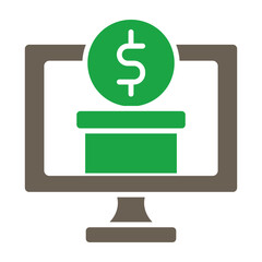 Online Donation Glyph Two Color Icon