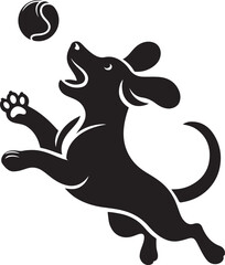 Playing dog silhouette vector eps