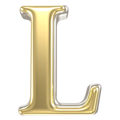 Gold Font L 3D Render