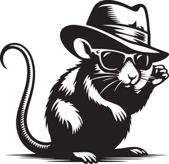 Rat Silhouette vector illustration eps