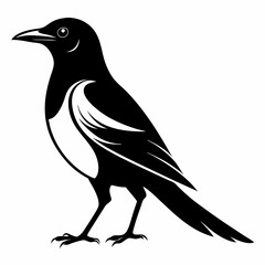 Magpie silhouette black