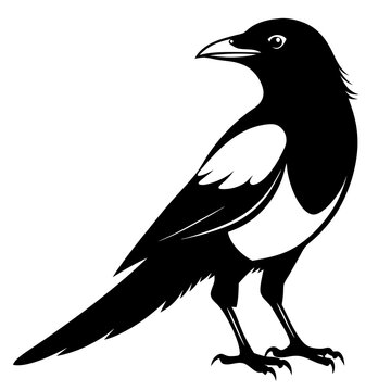 recommend clip art: Magpie silhouette black