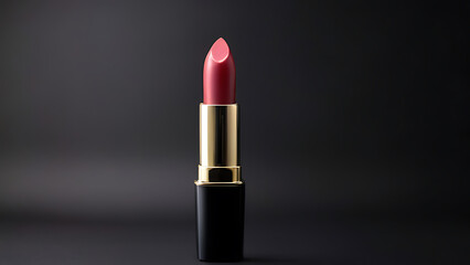 red lipstick on black