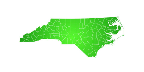 North Carolina administrative map. counties map of North Carolina with color, blank Map, empty map of North Carolina