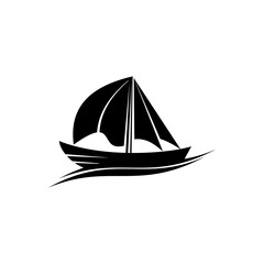 Black ship icon Black ship logo. Vector illustration of a black ship, on a white background.