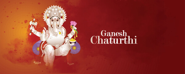 Ganesh chaturthi indian festival celebration card or banner