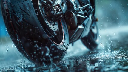 Performance of motorcycle tires on wet roads