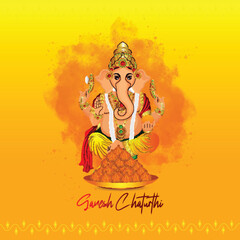 Ganesh chaturthi indian festival celebration card or banner