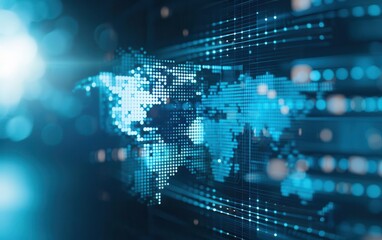 Obraz premium A digital collage highlighting the international exchange of goods and services