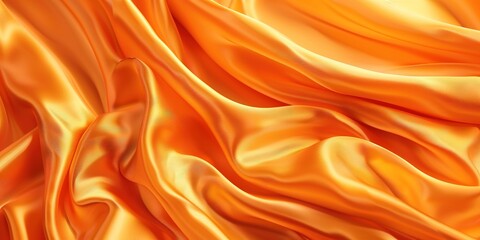 Obraz premium Silky orange fabric, smooth and shiny background