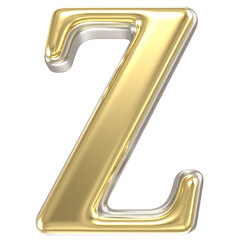 Gold Font Z 3D Render