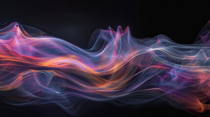 Obraz premium A colorful, swirling line of light with orange and blue streaks