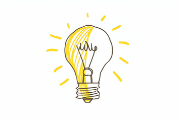 Creative illustration of a light bulb symbolizing an idea, innovation, and inspiration, ideal for design and brainstorming themes.