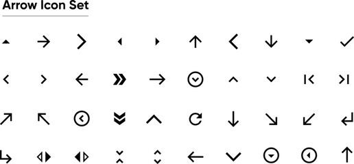 Arrow icon set. Arrow. Cursor. Collection different arrows sign. Black vector arrows icons. Modern simple arrows. Vector illustration.