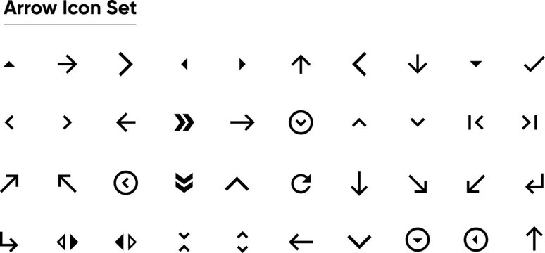 Arrow icon set. Arrow. Cursor. Collection different arrows sign. Black vector arrows icons. Modern simple arrows. Vector illustration.