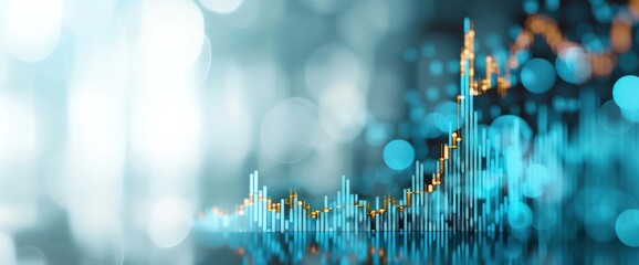 Minimalist economic graph for advertisement, clear white background, natural lighting