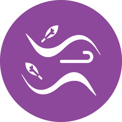 Wind glyph circle icon