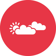 Cloudy glyph circle icon