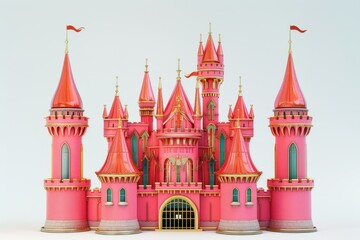 3d illustration of art nouveau castle
