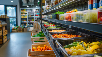 Zero-Waste Grocery Store Promoting Reusable Containers