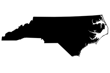 Fototapeta premium High detailed illustration map - outline North Carolina State Map