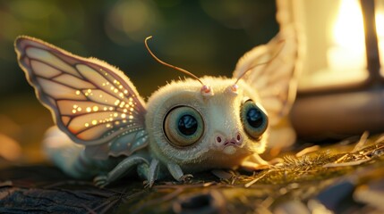 Fototapeta premium A close up of a stuffed animal with big eyes