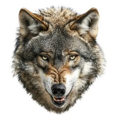 Fototapeta premium angry wolf head isolated on white background