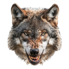 Obraz premium angry wolf head isolated on white background