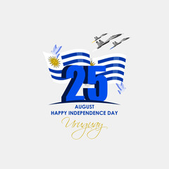 Vector illustration of Uruguay Independence Day social media feed template